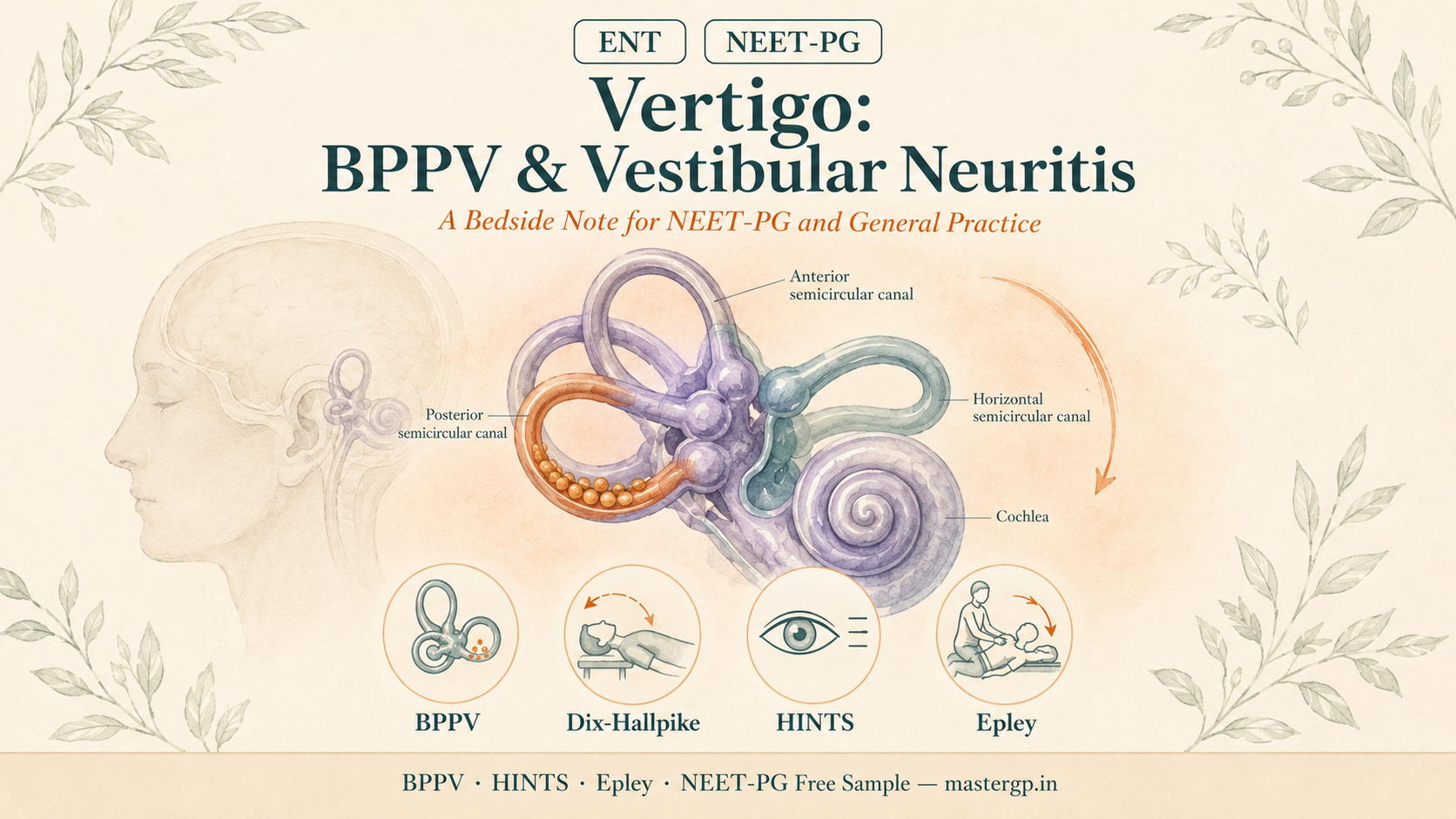 Vertigo: BPPV & Vestibular Neuritis — NEET-PG ENT Free Sample
