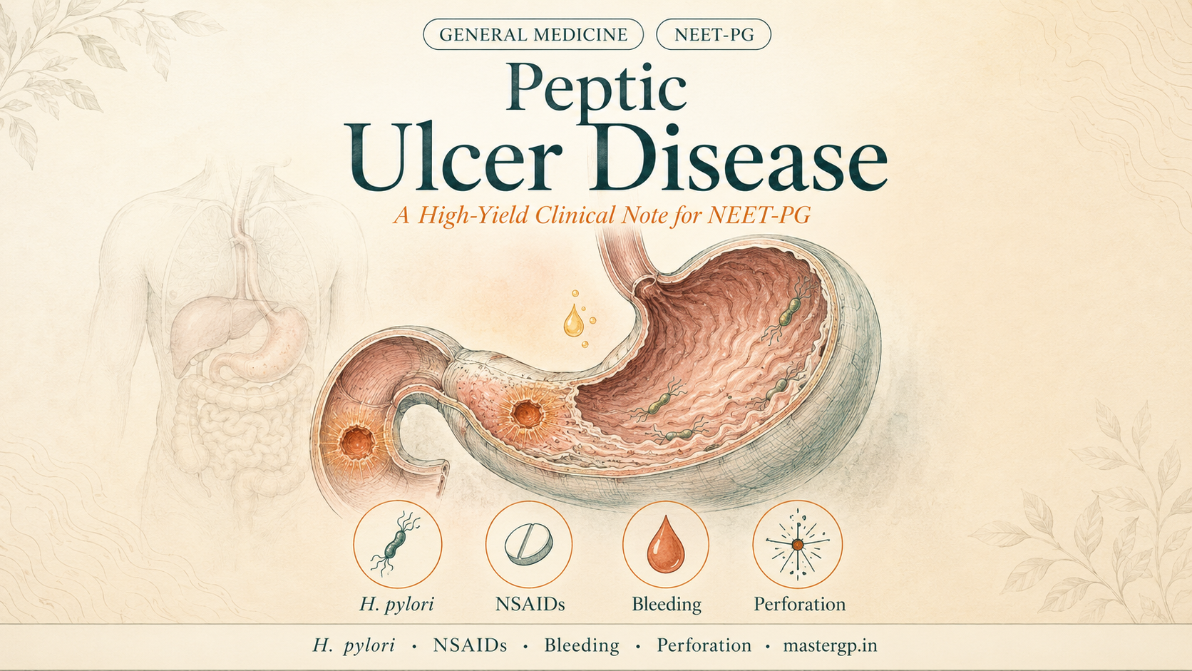 Peptic Ulcer Disease — NEET-PG General Medicine Notes by MasterGP